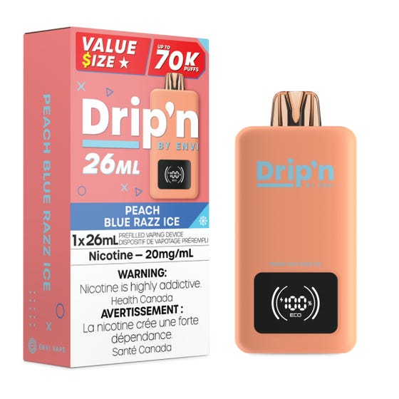 Drip’n By Envi Disposable 70K Peach Blue Razz Ice ONT