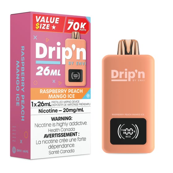 Drip’n By Envi Disposable 70K Raspberry Peach Mango Ice ONT