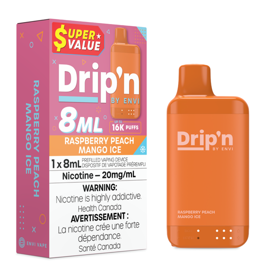 Drip’n By Envi Disposable 16K Raspberry Peach Mango Ice ONT