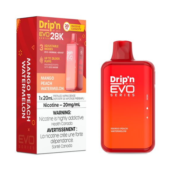 Drip’n By Envi Disposable EVO28K Mango Peach Watermelon ONT