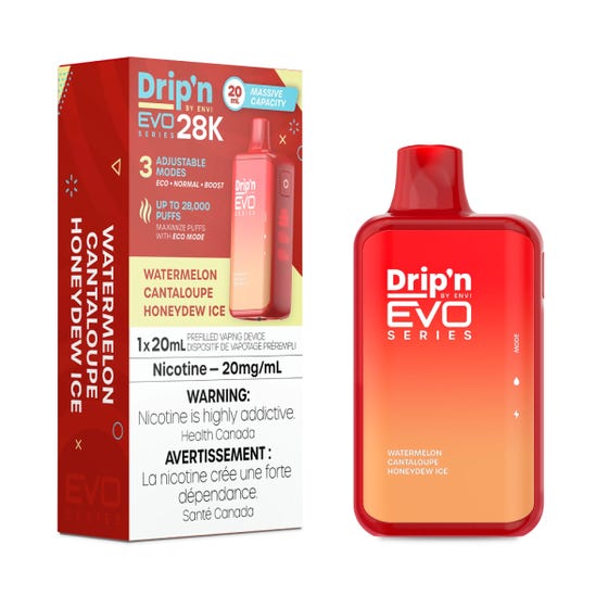 Drip’n By Envi Disposable EVO28K Watermelon Cantaloupe Honeydew Ice ONT