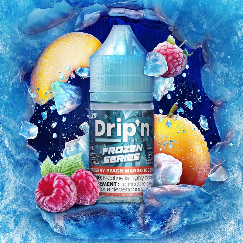 Drip’n Frozen Salts Raspberry Peach Mango Ice Blast ONT