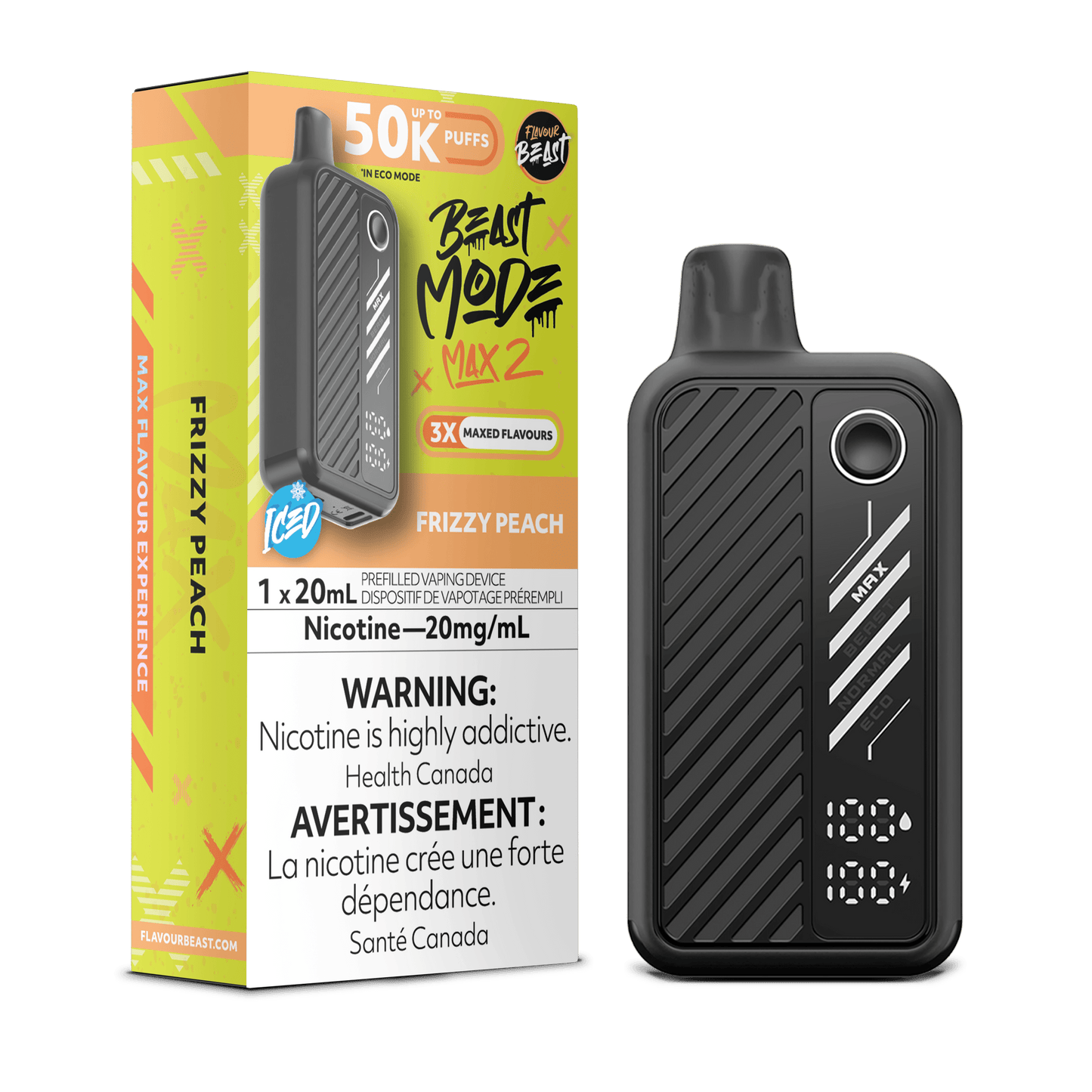 Flavour Beast Disposable Mode Max 2 50K Frizzy Peach Iced ONT