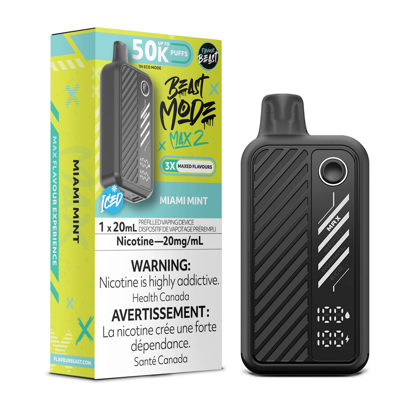 Flavour Beast Disposable Mode Max 2 50K Miami Mint Iced ONT
