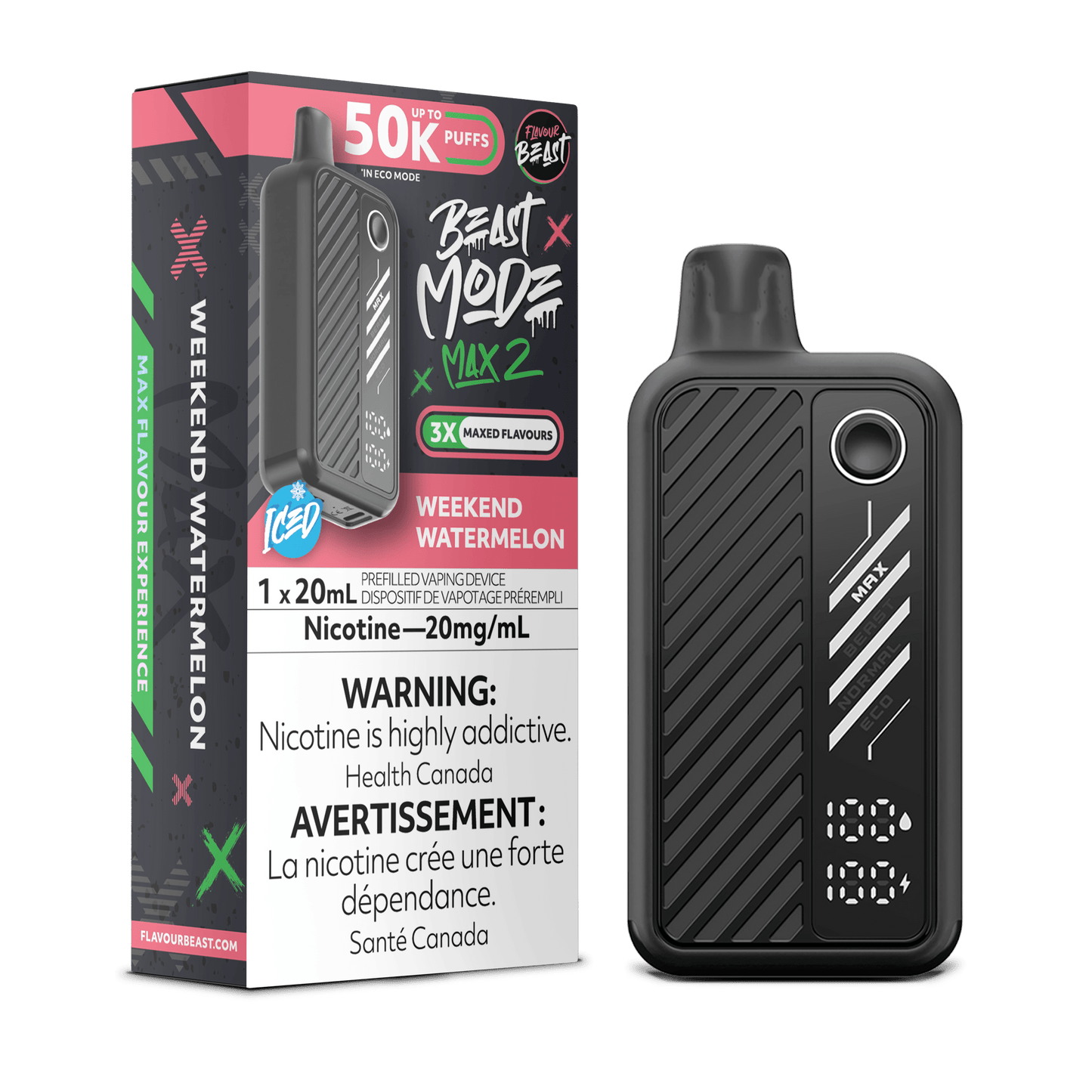Flavour Beast Disposable Mode Max 2 50K Weekend Watermelon Iced ONT