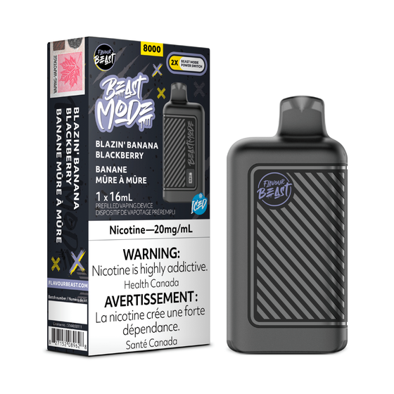 Flavour Beast Disposable Mode 8000 Blazin’Banana Blackberry Iced ONT