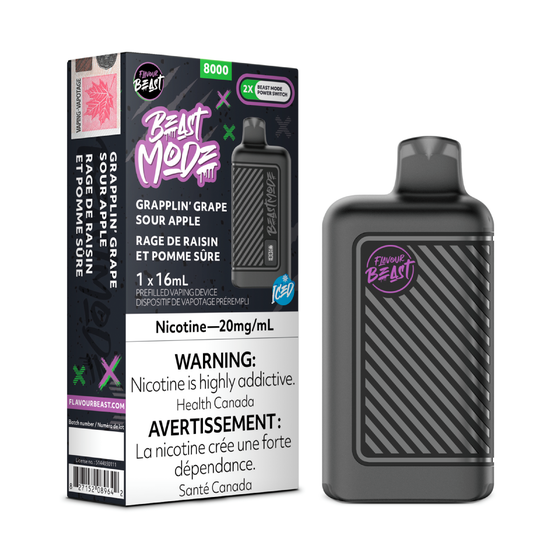 Flavour Beast Disposable Mode 8000 Grapplin’ Grape Sour Apple Iced ONT