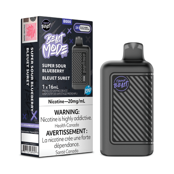 Flavour Beast Disposable Mode 8000 Super Sour Blueberry Iced ONT