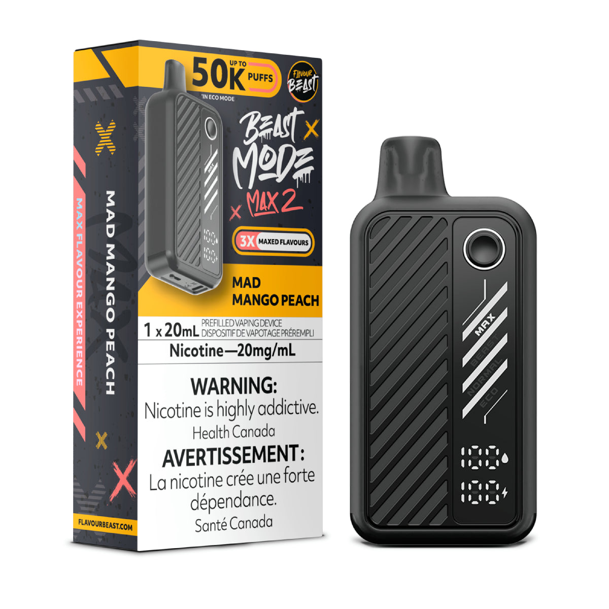Flavour Beast Disposable Mode Max 2 50K Mad Mango Peach ONT