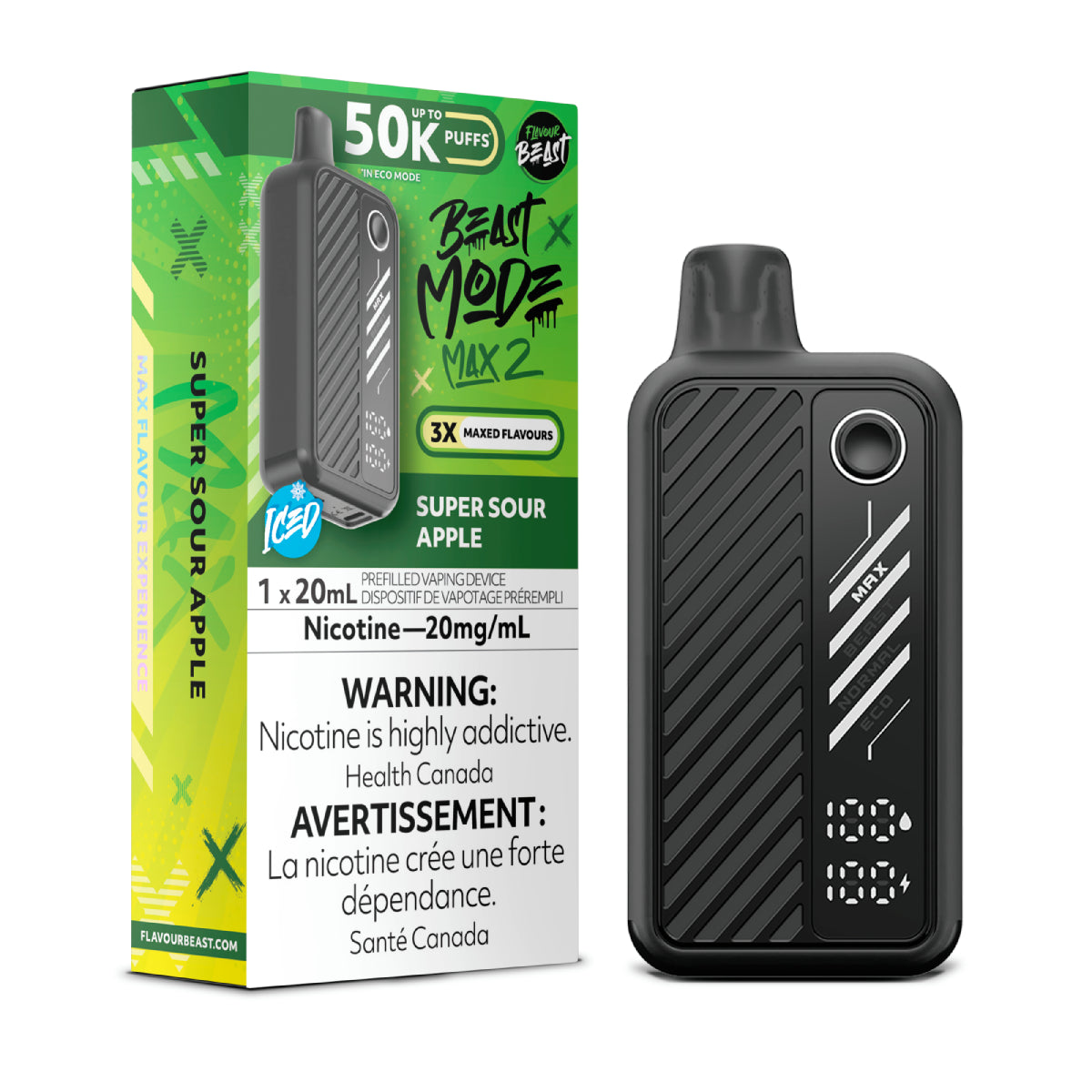 Flavour Beast Disposable Mode Max 2 50K Super Sour Apple Iced ONT
