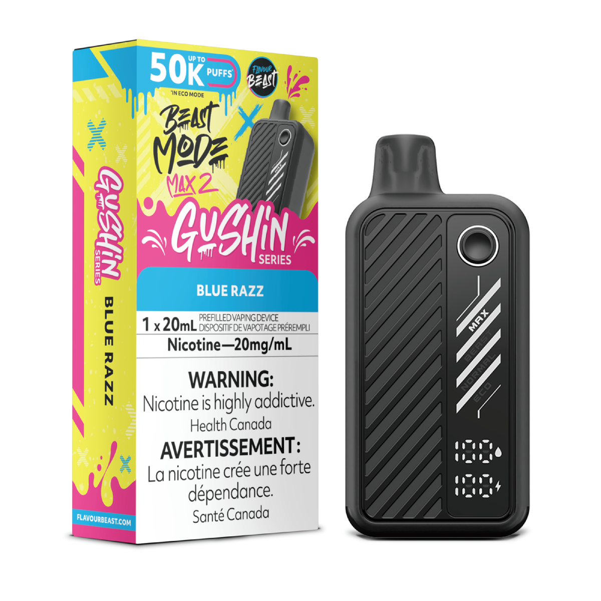 Flavour Beast Disposable Gushin Mode Max 2 50K Blue Razz ONT