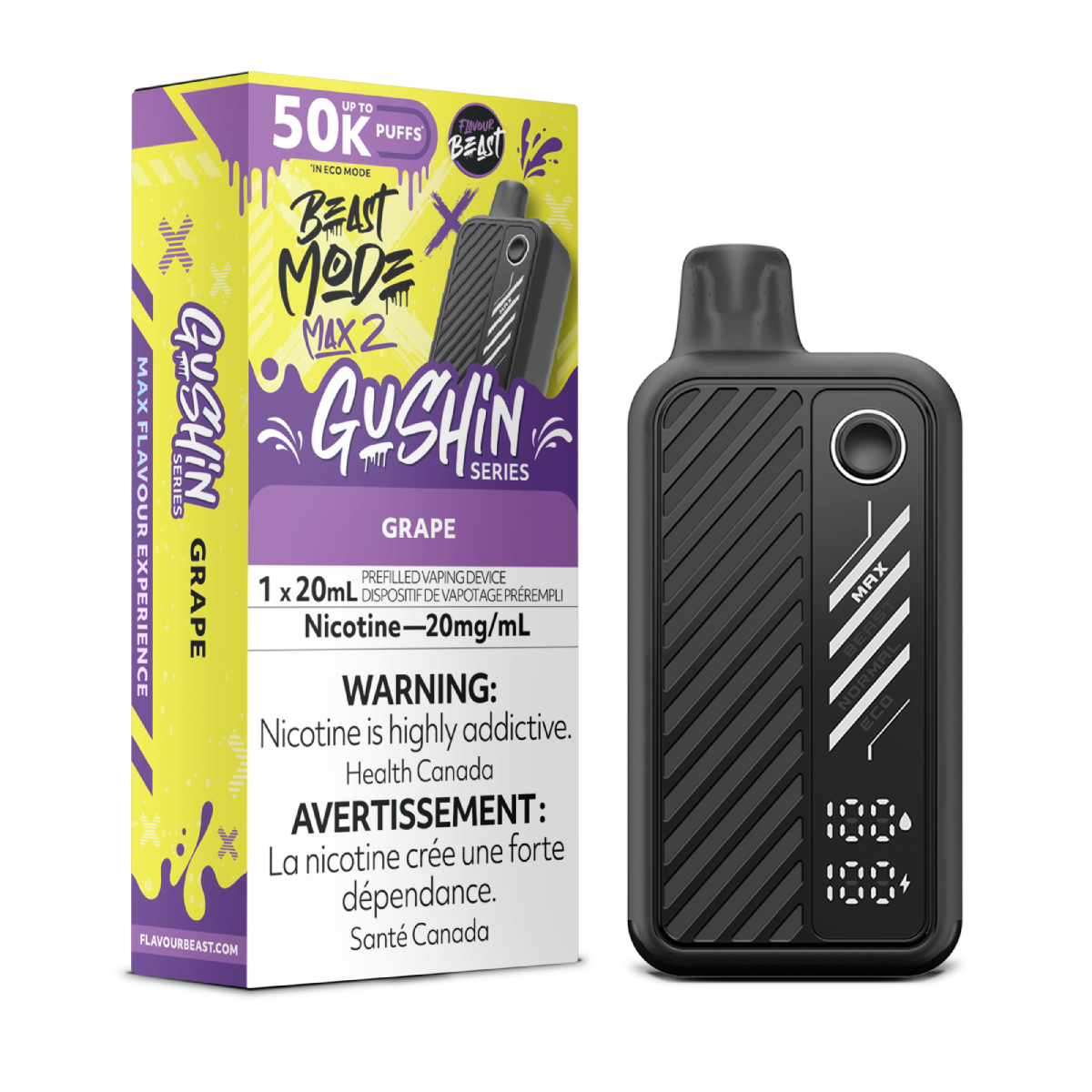 Flavour Beast Disposable Gushin Mode Max 2 50K Grape ONT