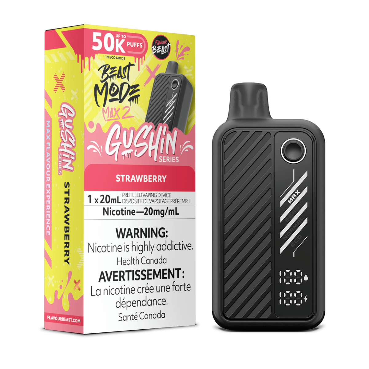 Flavour Beast Disposable Gushin Mode Max 2 50K Strawberry ONT