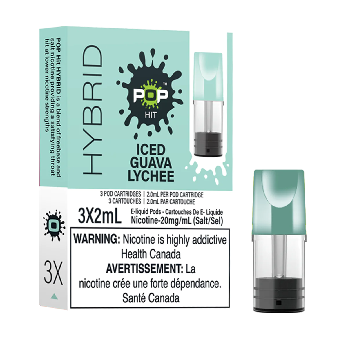 Pop Vapor Hybrid PODS Iced Guava Lychee (3x2ml) ONT