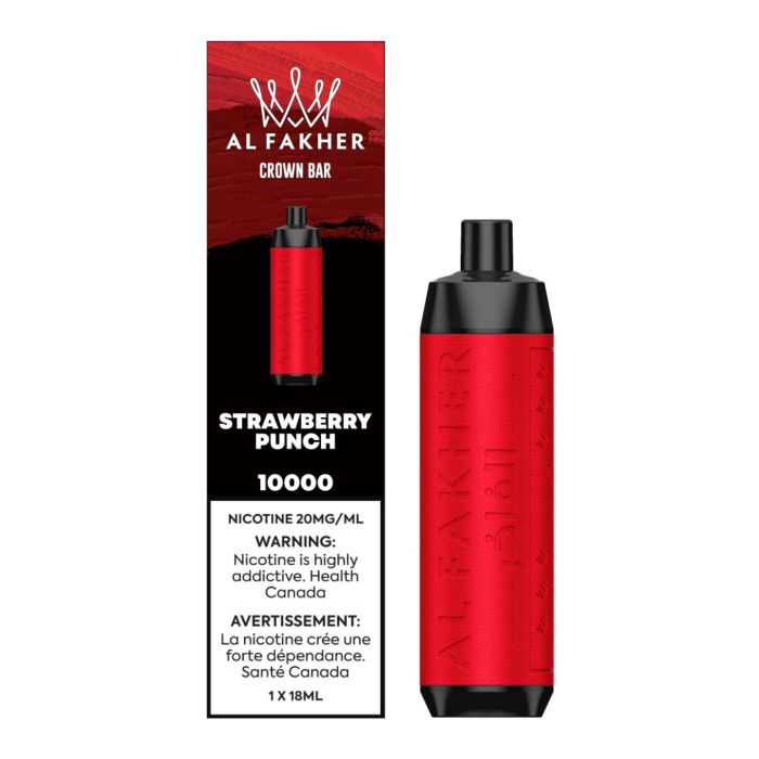 AL Fakher Crown Bar 10000 Pro Disposable Strawberry Punch ONT Vape Collective AL Fakher Crown Bar 10000 Pro Disposable Strawberry Punch ONT Vape Collective
