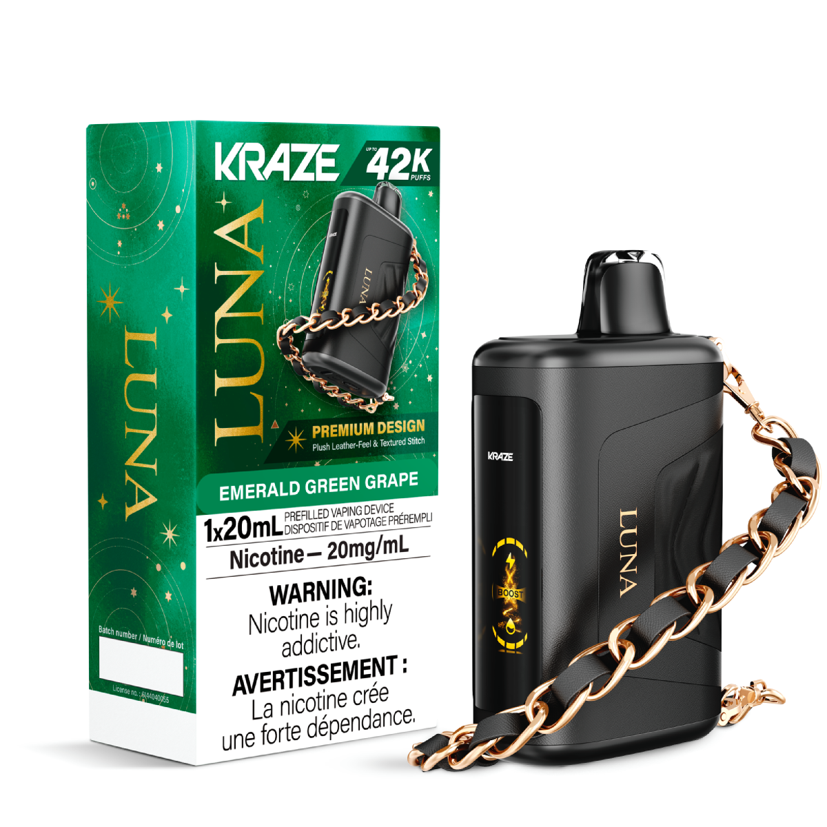 Kraze Luna 42K Disposable Emerald Green Grape ONT