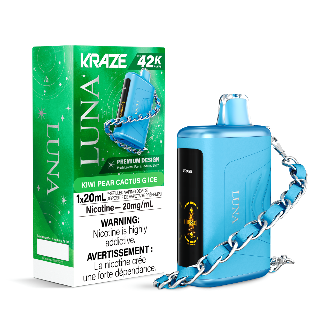 Kraze Luna 42K Disposable Kiwi Pear Cactus G Ice ONT
