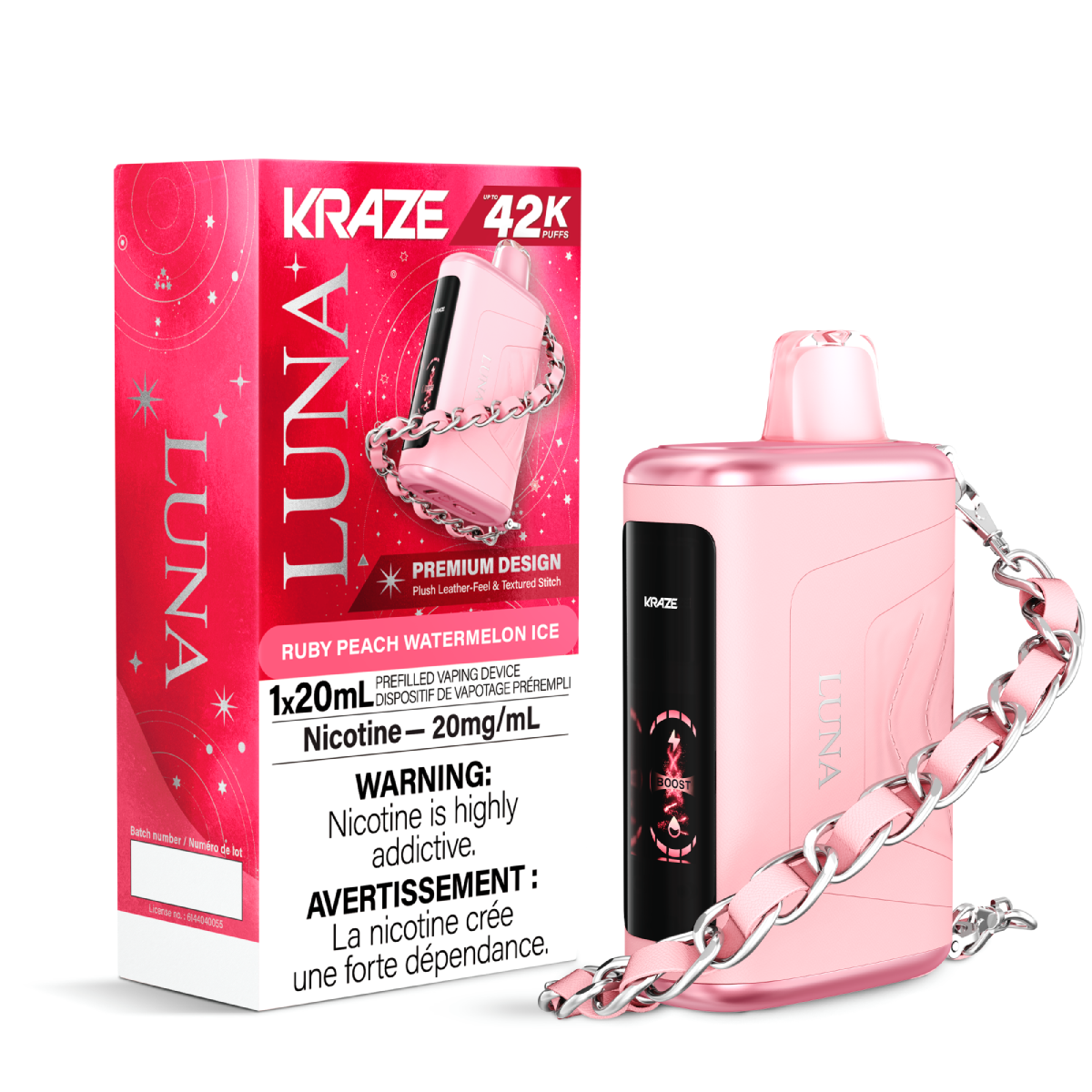 Kraze Luna 42K Disposable Ruby Peach Watermelon Ice ONT
