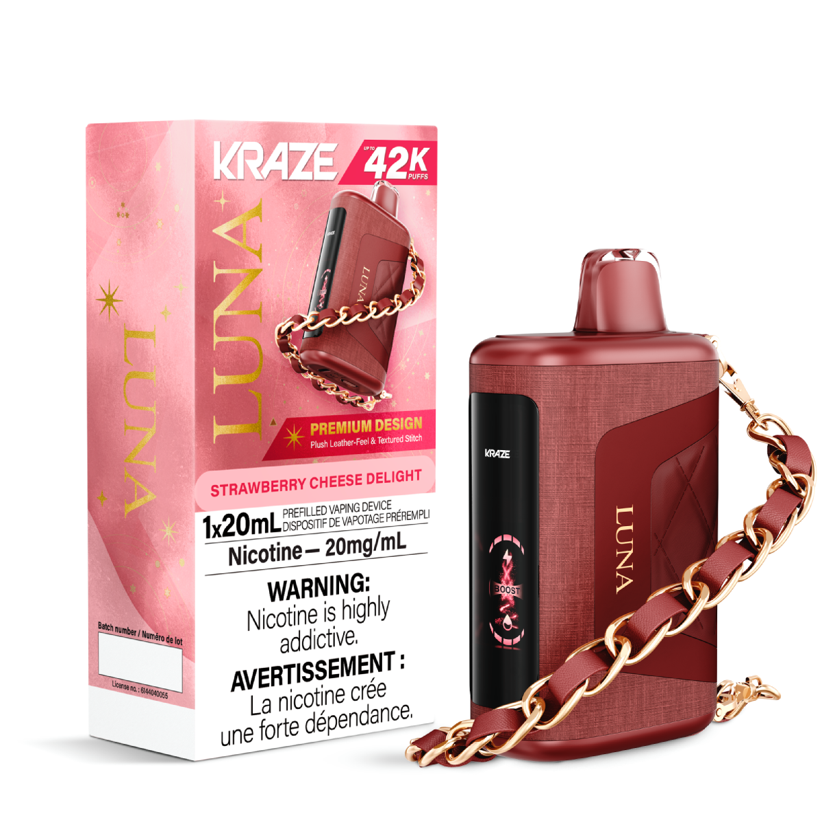 Kraze Luna 42K Disposable Strawberry Cheese Delight ONT