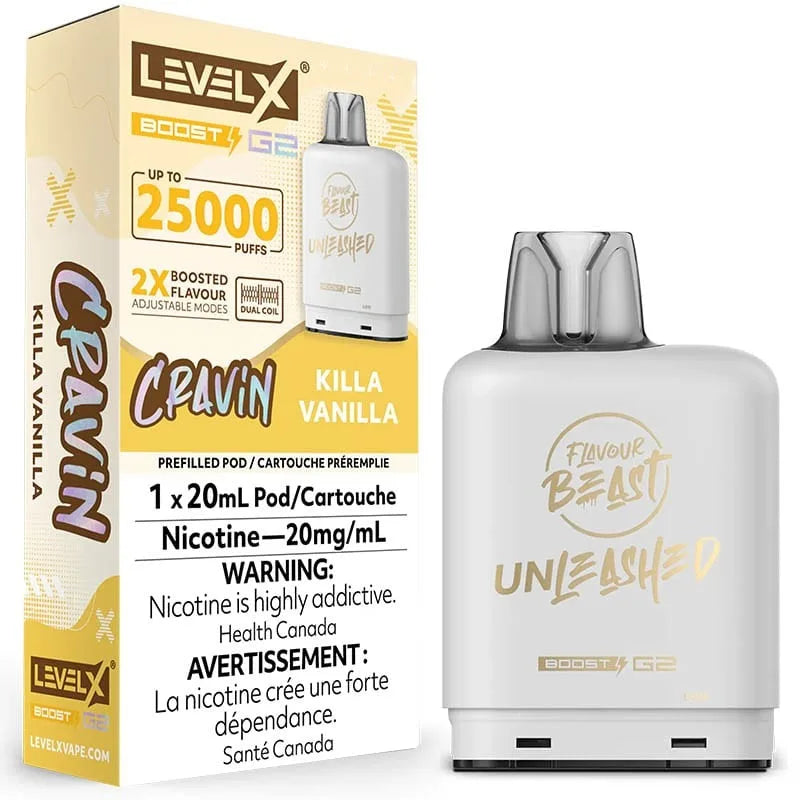 Flavour Beast Boost Level X PODS Unleashed Cravin Killer Vanilla ONT
