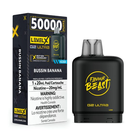 Flavour Beast G2 Ultra Level X PODS Bussin Banana Iced ONT