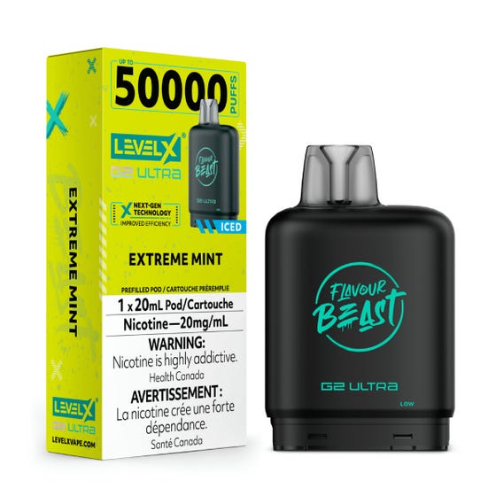 Flavour Beast G2 Ultra Level X PODS Extreme Mint Iced ONT
