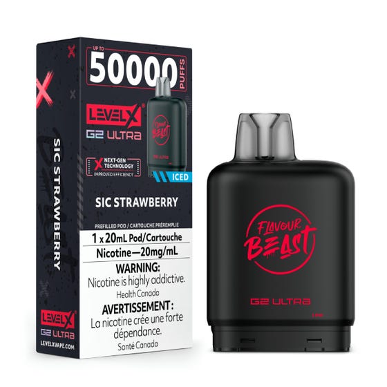 Flavour Beast G2 Ultra Level X PODS Sic Strawberry Iced ONT