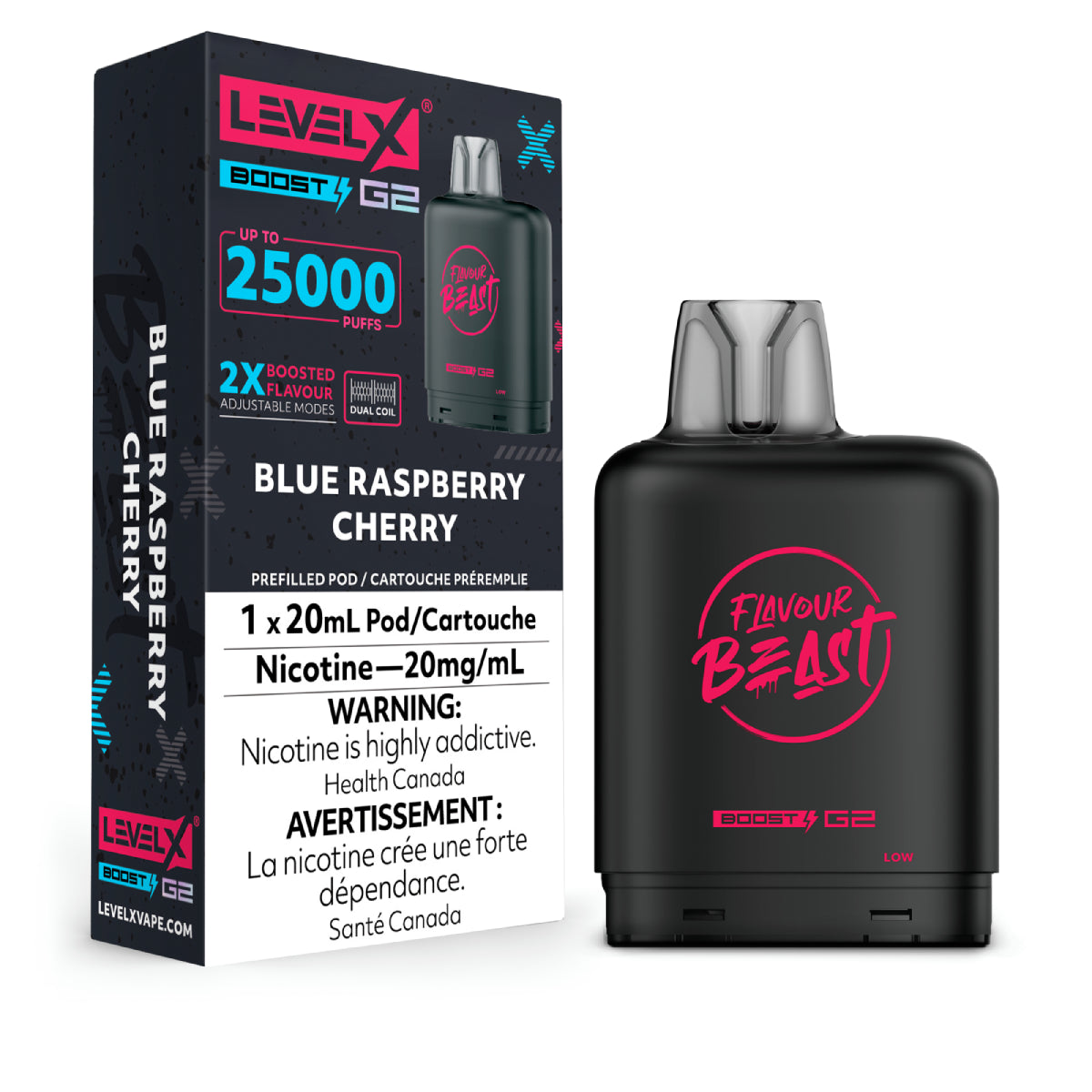Flavour Beast Boost Level X PODS Blue Raspberry Cherry ONT