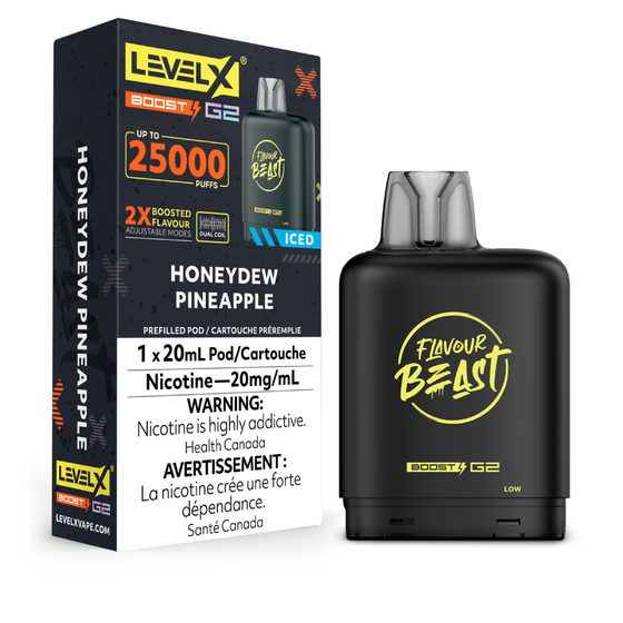 Flavour Beast Boost Level X PODS Honeydew Pineapple Iced ONT