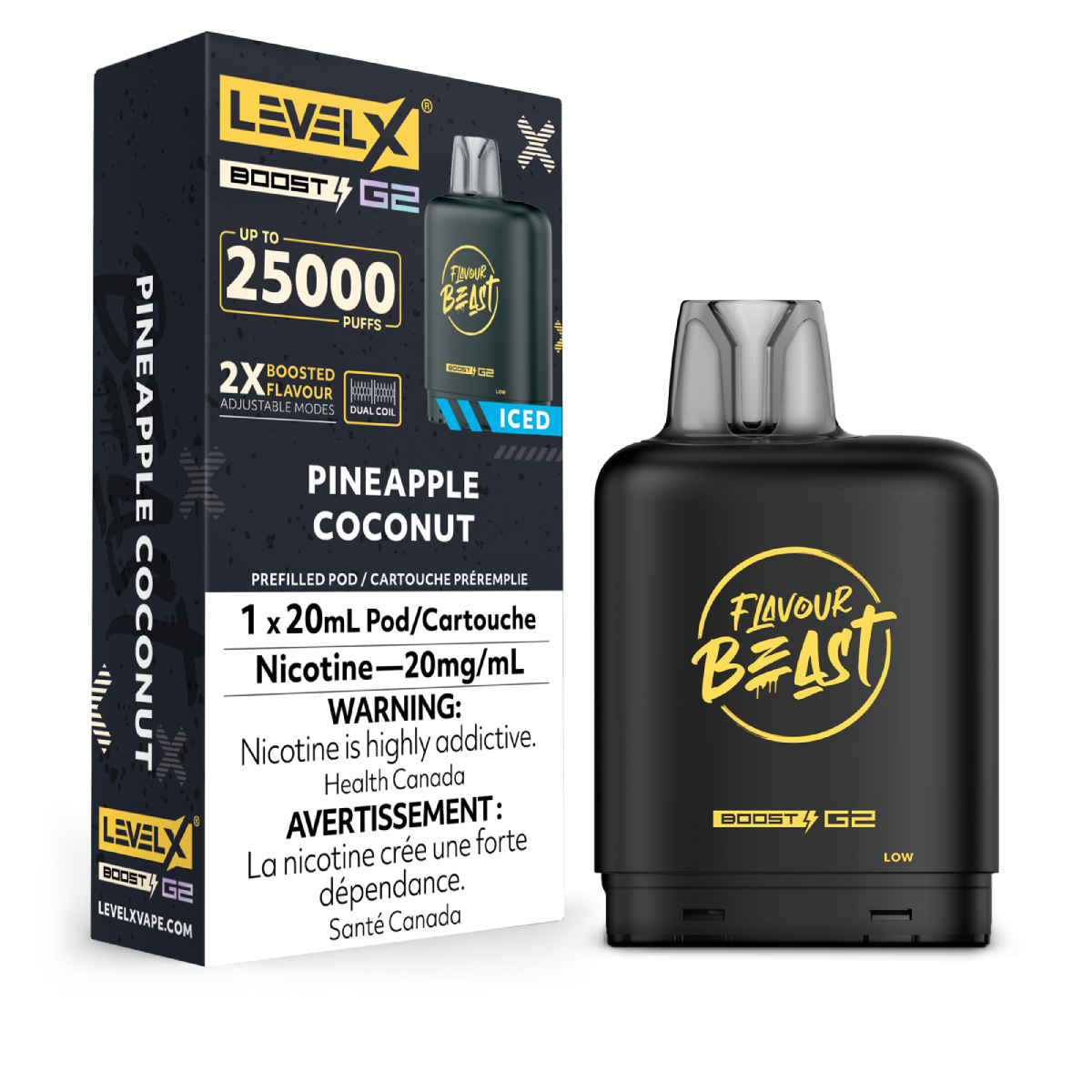 Flavour Beast Boost Level X PODS Pineapple Coconut Iced ONT