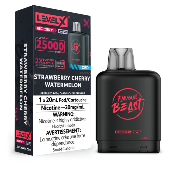 Flavour Beast Boost Level X PODS Strawberry Cherry Watermelon ONT