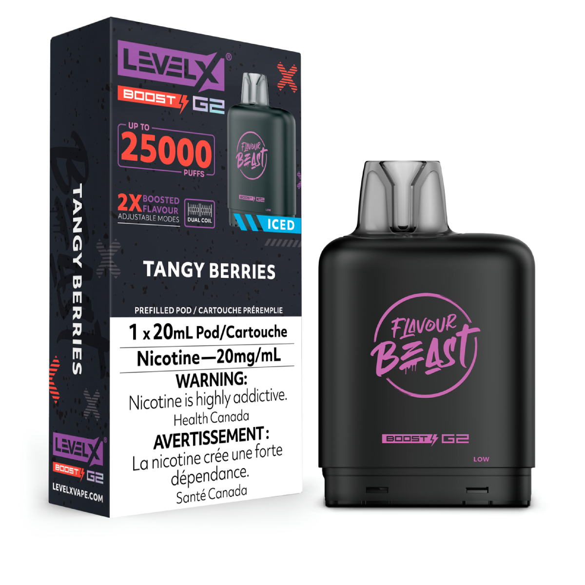 Flavour Beast Boost Level X PODS Tangy Berries ONT