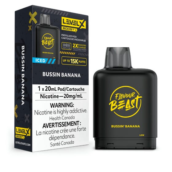 Flavour Beast Boost Level X PODS Bussin Banana Iced ONT