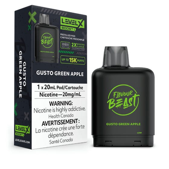 Flavour Beast Boost Level X PODS Gusto Green Apple ONT