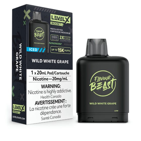 Flavour Beast Boost Level X PODS Wild White Grape Iced ONT