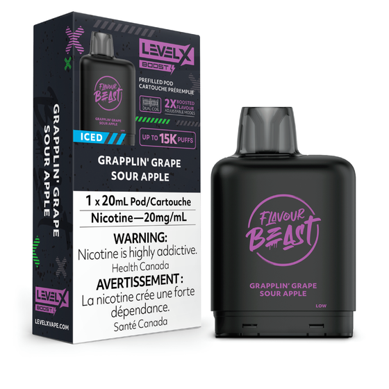 Flavour Beast Boost Level X PODS Grapplin’ Grape Sour Apple ONT