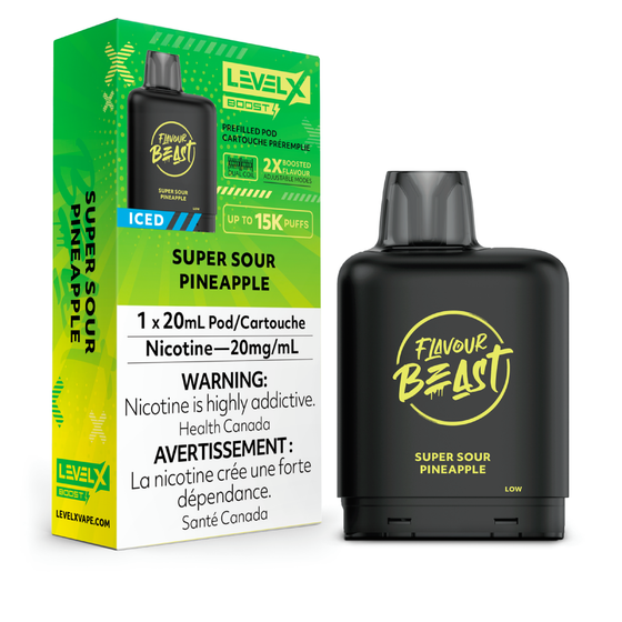 Flavour Beast Boost Level X PODS Super Sour Pineapple Iced ONT