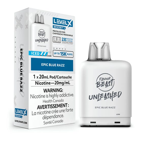 Flavour Beast Boost Level X PODS Unleashed Epic Blue Razz