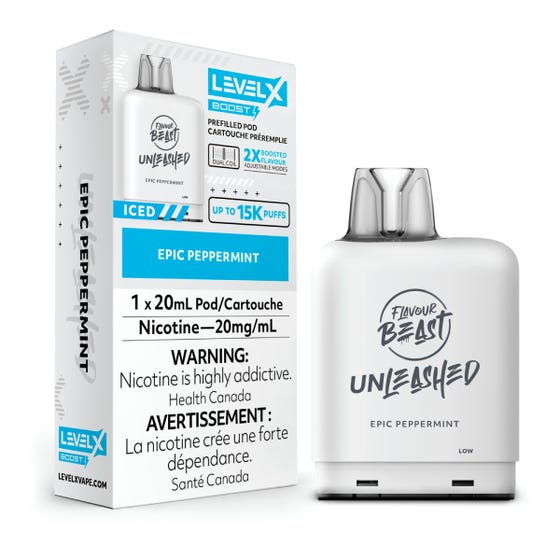 Flavour Beast Boost Level X PODS Unleashed Epic Peppermint ONT
