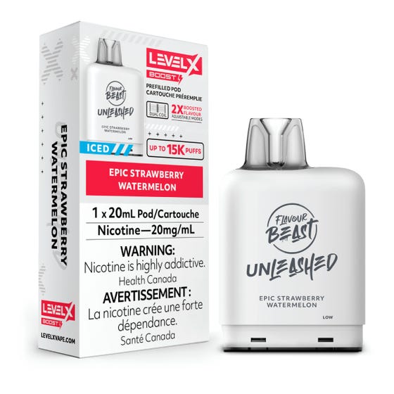 Flavour Beast Boost Level X PODS Unleashed Epic Strawberry Watermelon ONT