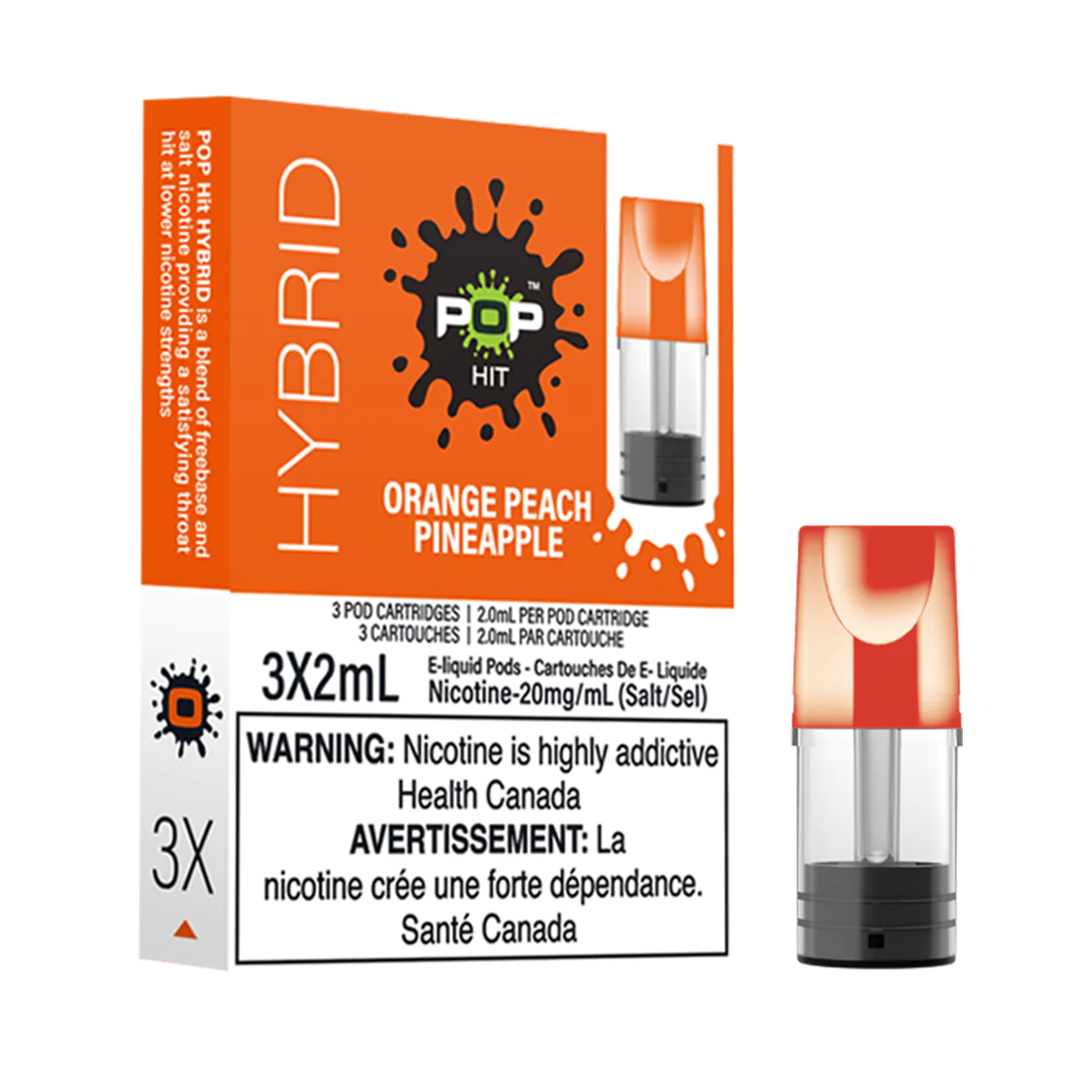 Pop Vapor Hybrid PODS Orange Peach Pineapple (3x2ml) ONT