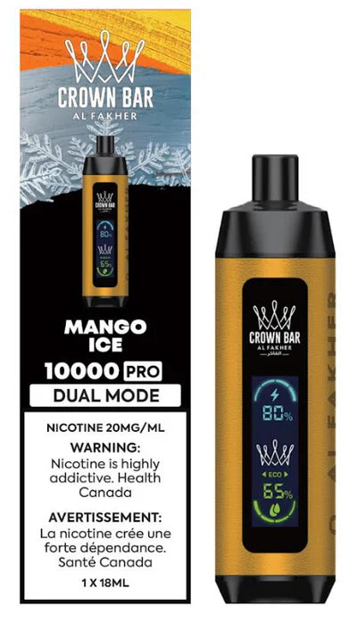 AL Fakher Crown Bar 10000 Pro Disposable Cool Mango ONT Vape Collective AL Fakher Crown Bar 10000 Pro Disposable Cool Mango ONT Vape Collective