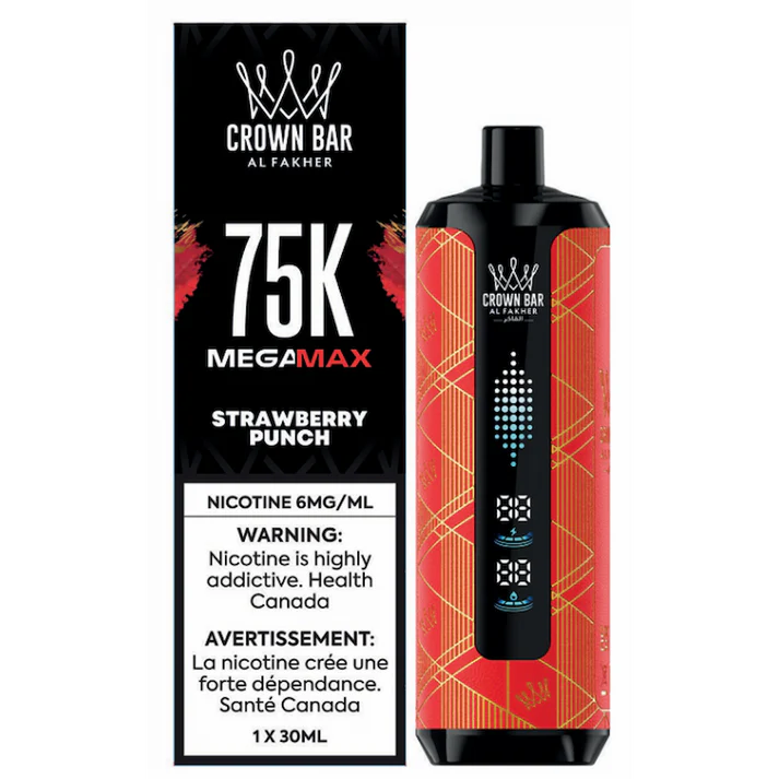 AL Fakher Crown Bar 75K MegaMax Disposable Strawberry Punch ONT