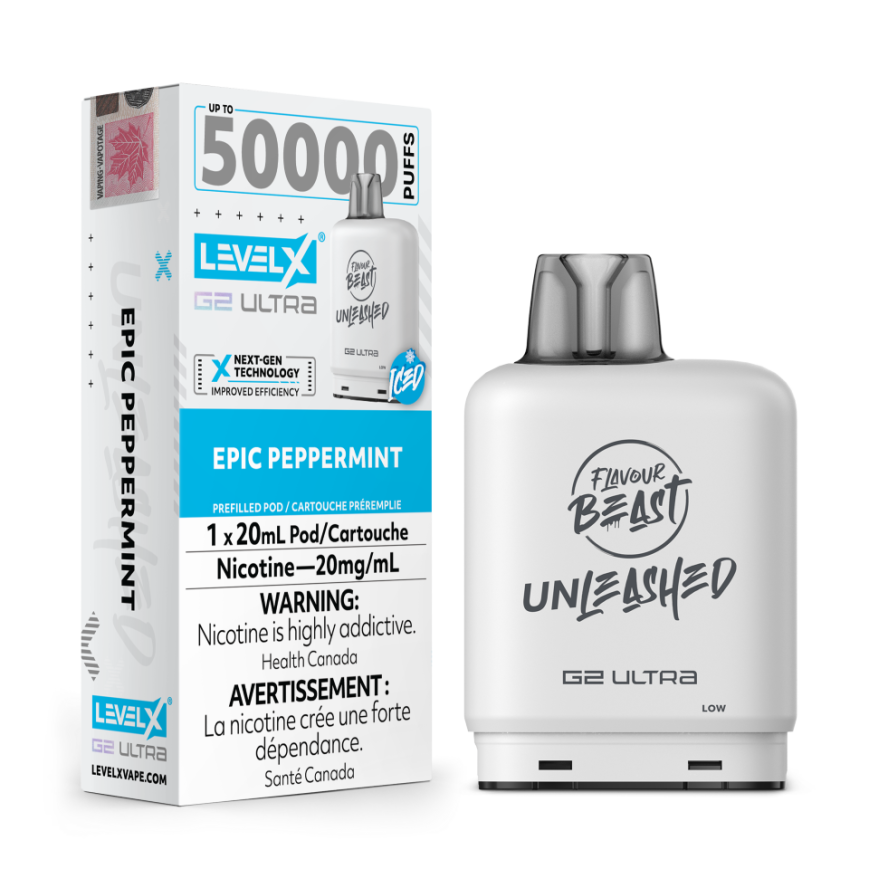 Flavour Beast G2 Ultra Level X PODS Unleashed Epic Peppermint Iced ONT