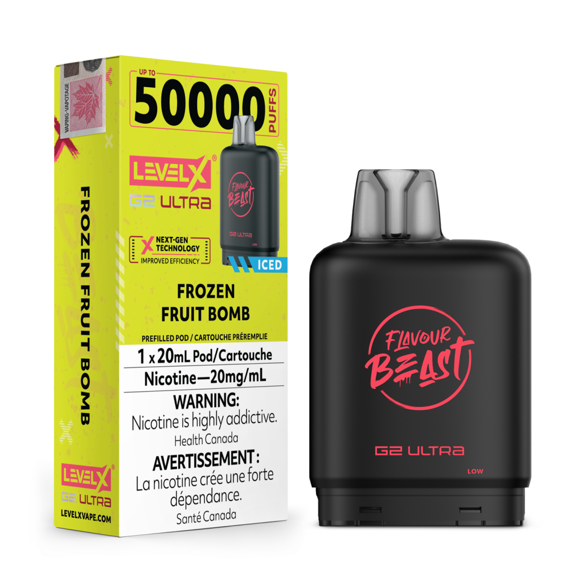 Flavour Beast G2 Ultra Level X PODS Frozen Fruit Bomb Iced ONT