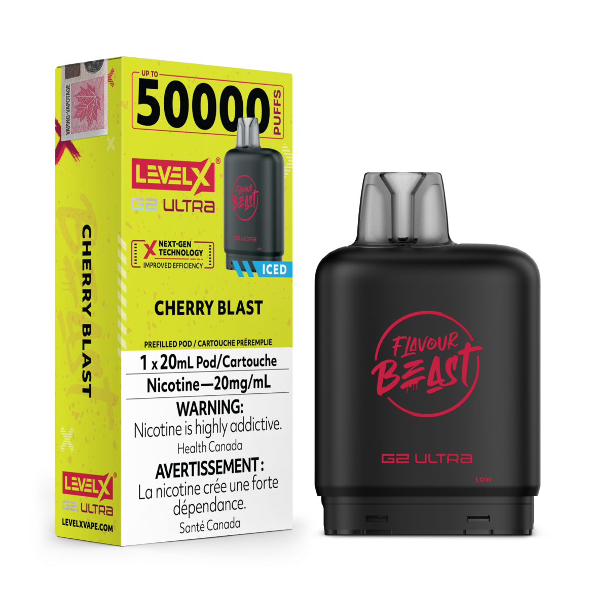 Flavour Beast G2 Ultra Level X PODS Cherry Blast Iced ONT