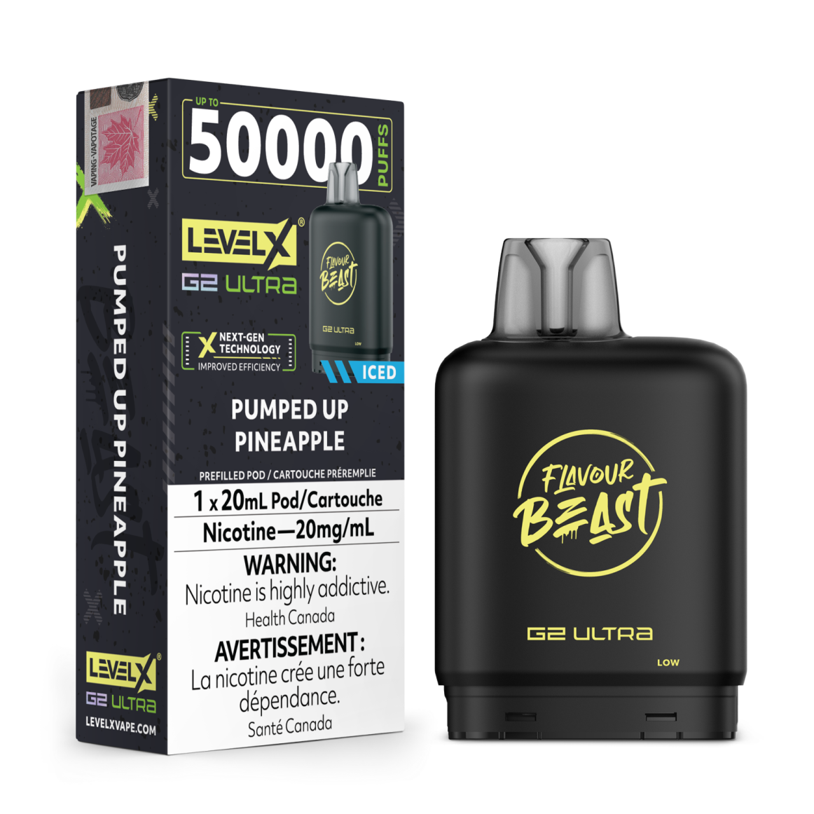 Flavour Beast G2 Ultra Level X PODS Pumped Up Pineapple Iced ONT