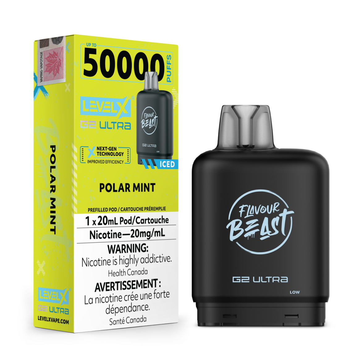 Flavour Beast G2 Ultra Level X PODS Polar Mint Iced ONT