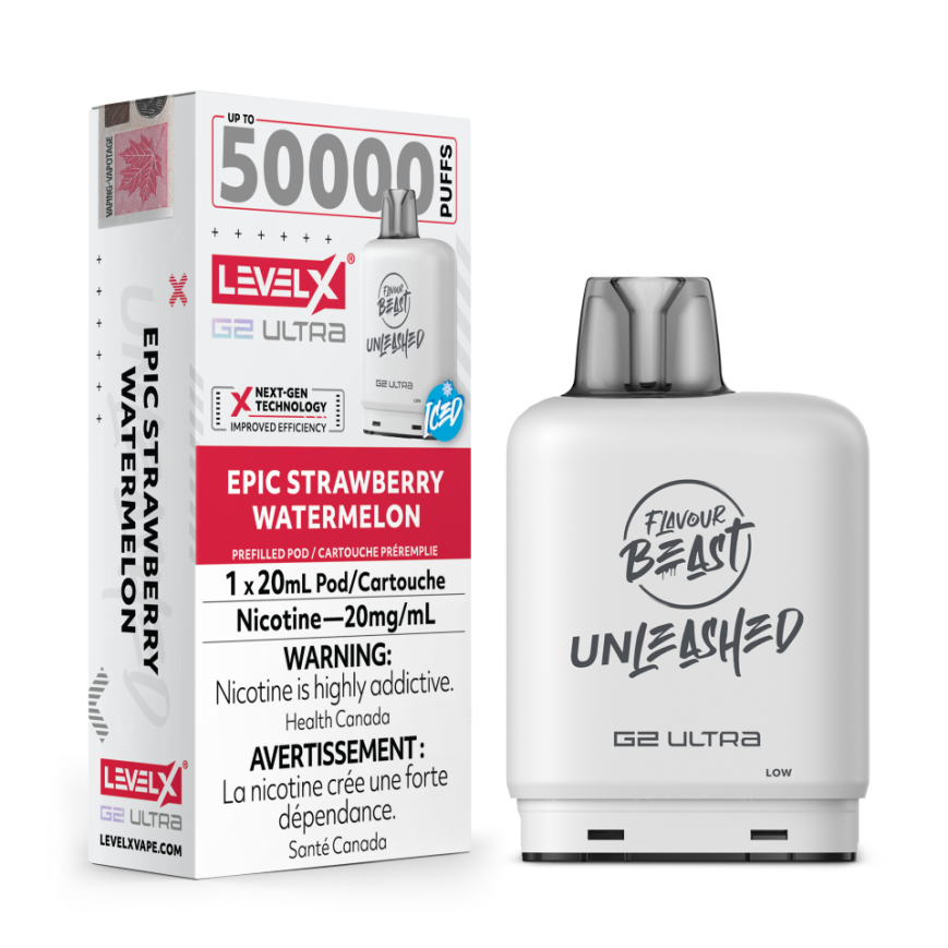 Flavour Beast G2 Ultra Level X PODS Unleashed Epic Strawberry Watermelon Iced ONT
