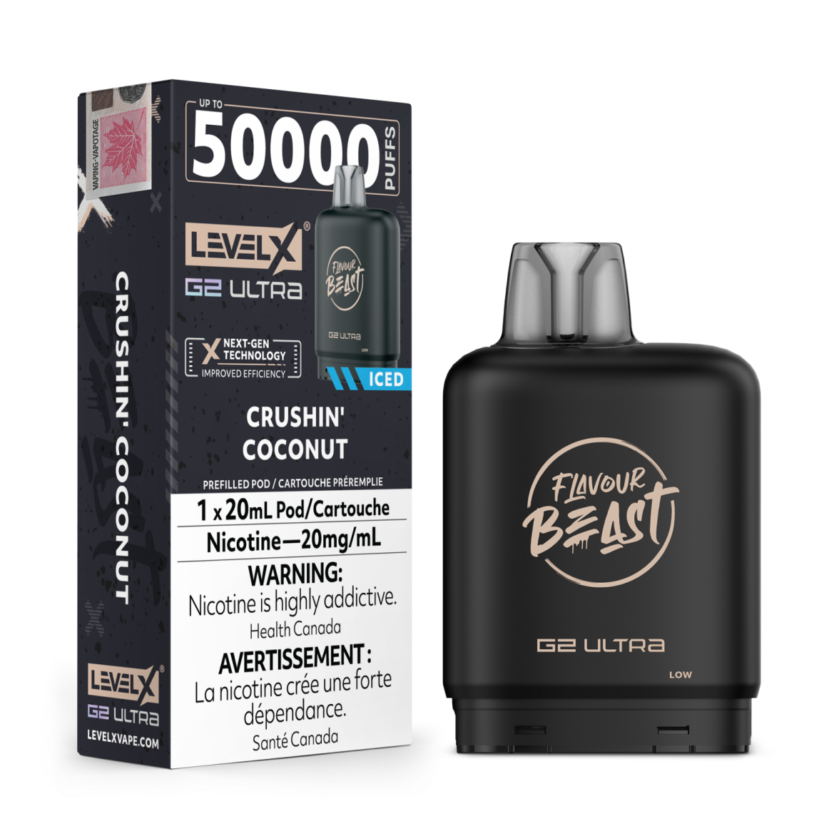 Flavour Beast G2 Ultra Level X PODS Crushin' Coconut Iced ONT